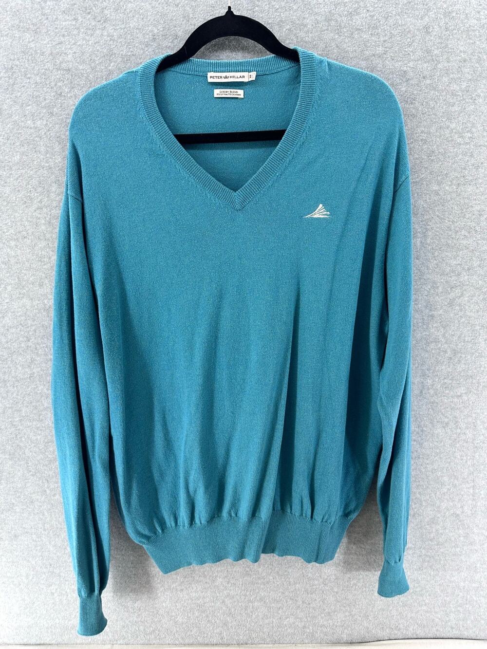 Peter Millar Men’s XL Cashmere Cotton Blend Vneck Lightweight Sweater Pullover